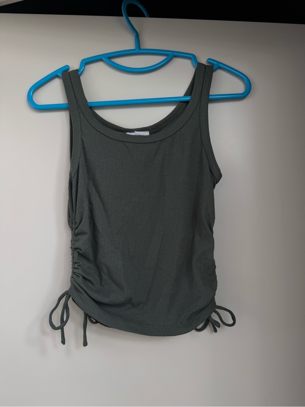 Green Princess Polly Women's Ribbed Tank Top with Side Drawstrings NWT
